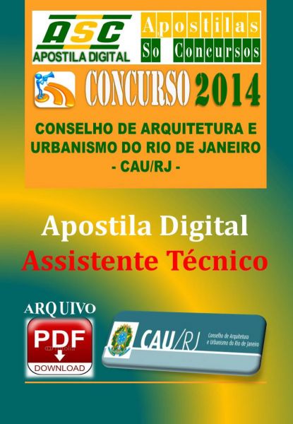 Apostila Concurso Cau RJ 2014 Assistente Tecnico