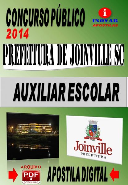 Apostila Prefeitura de Joinville SC Auxilar Escolar