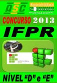 Apostila IFPR 2013 Tecnico Administrativo Cargos NiVEL D e E