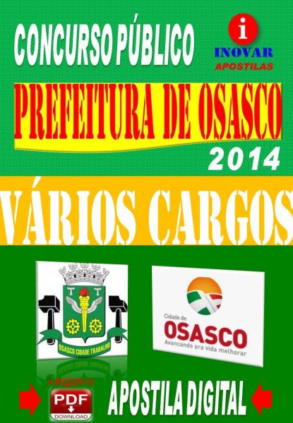 Apostila Prefeitura de Osasco SP Varios Cargos 2014