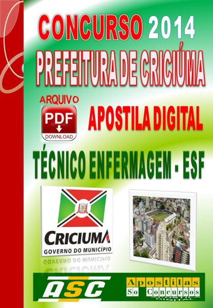 Apostila Prefeitura de Criciuma SC Tecnico Enfermagem ESF